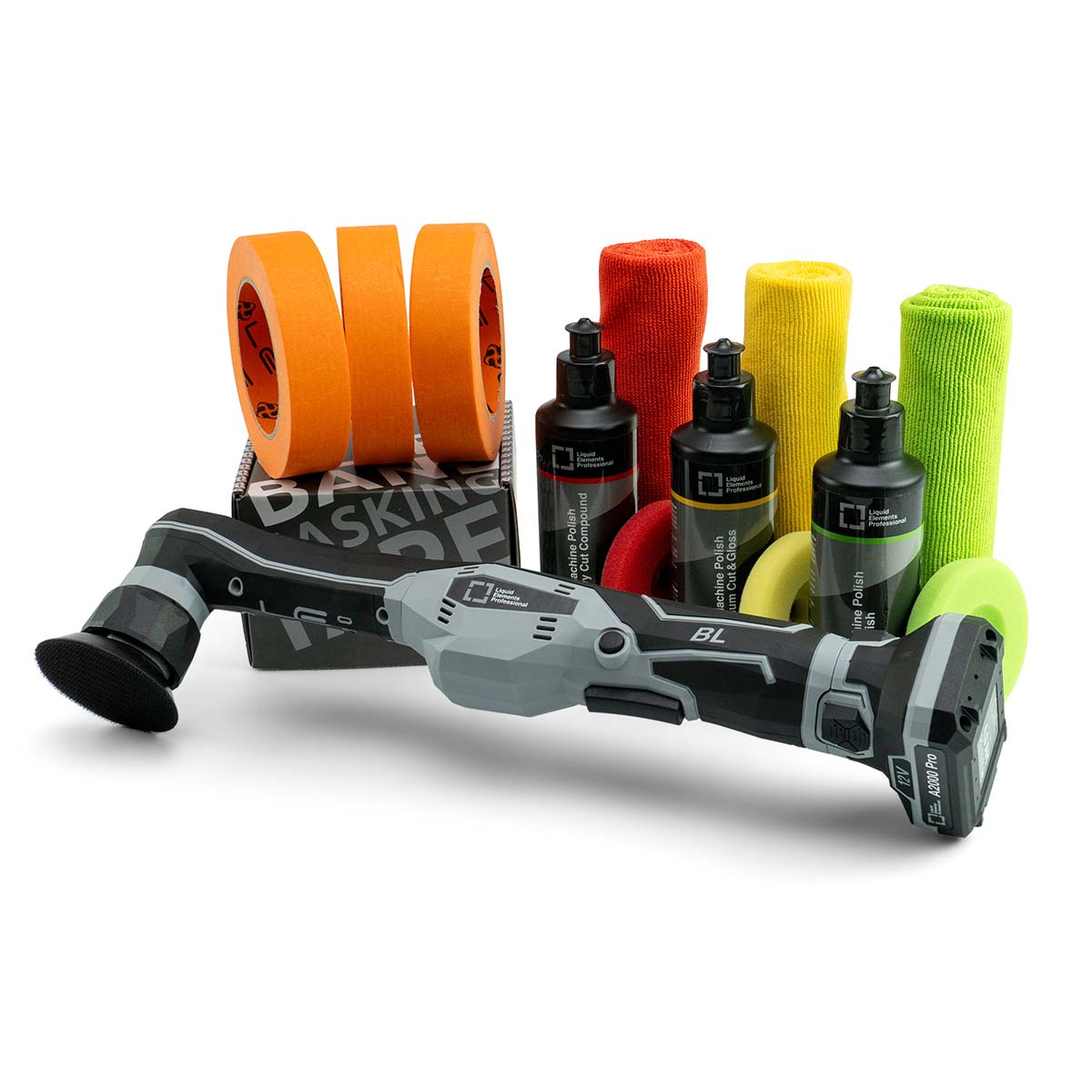 Liquid Elements Profi Akku Poliermaschine | 24-teiliges Set