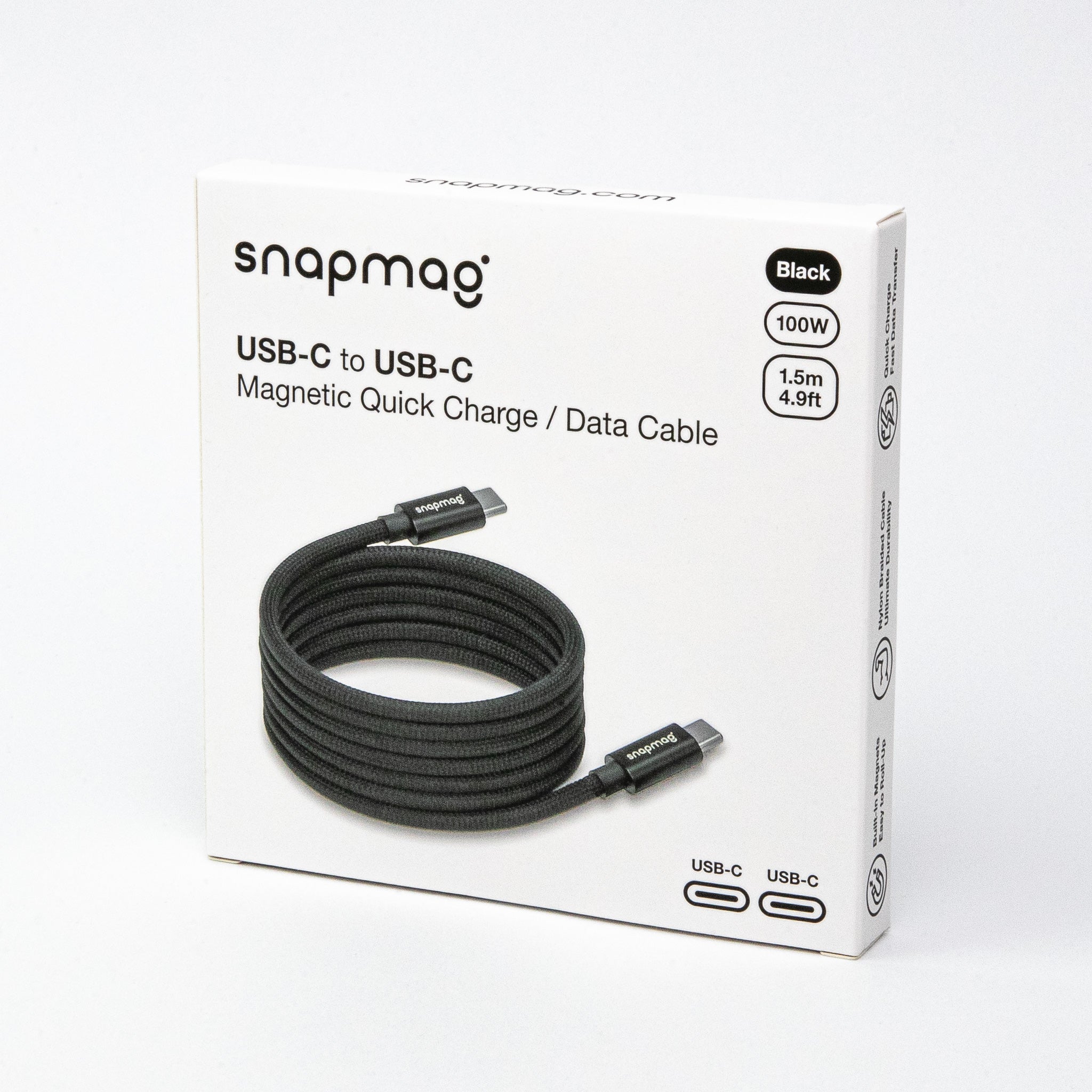 USB-C to C | iPhone 15, Android | Alle Typ C Geräte | 1.5 m | BLACK EDITION