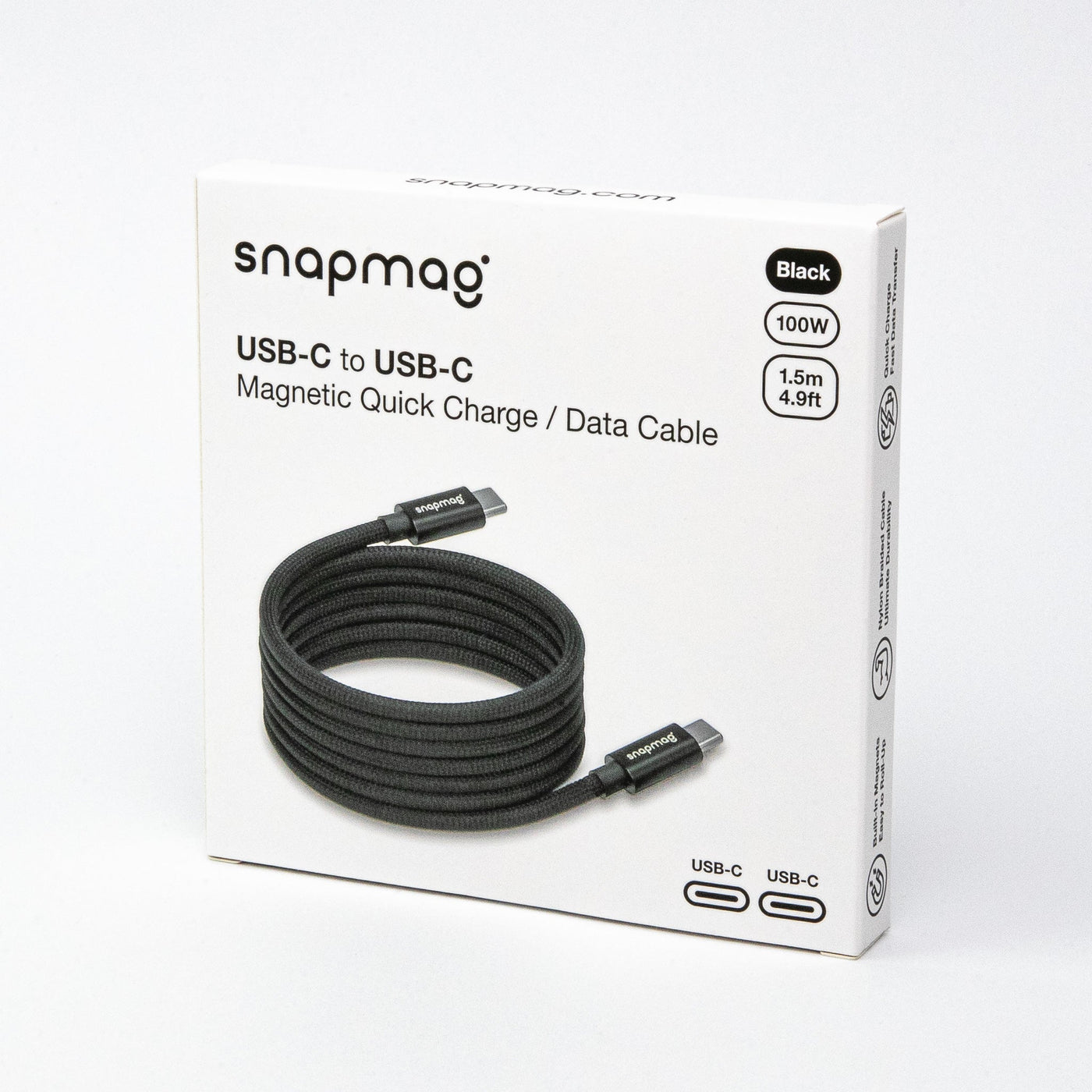 USB-C vers C | iPhone 15, Android | Tous les appareils de type C | 1,5 m | ÉDITION NOIRE