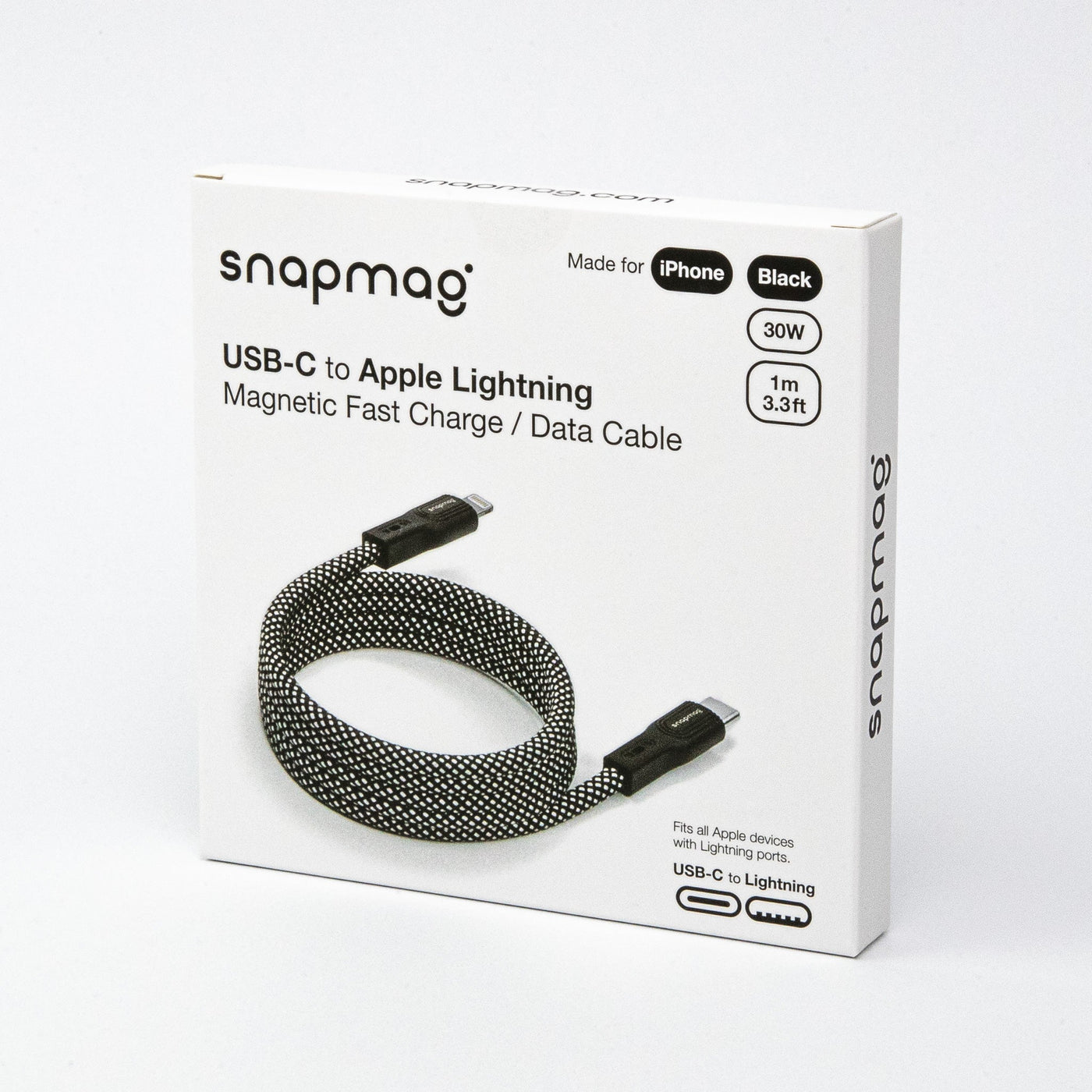 Cabo USB-C magnético de alta velocidade - Lightning 1,0 m | Até iPhone 14 - snapmag